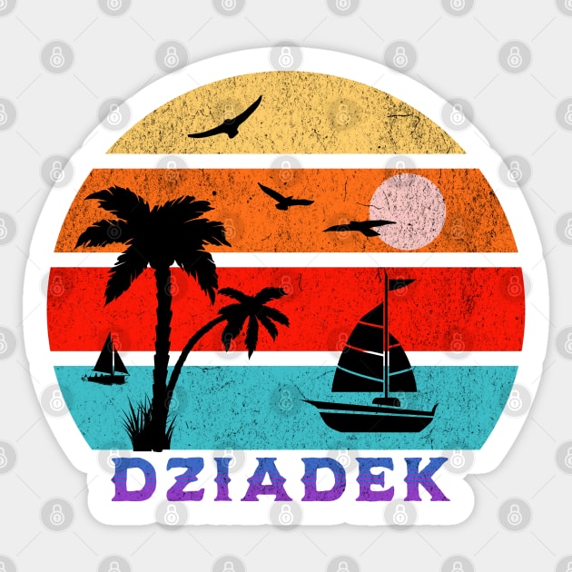 Dziadek Retro Sunset Ocean Grandfather Sticker by HolidayBug